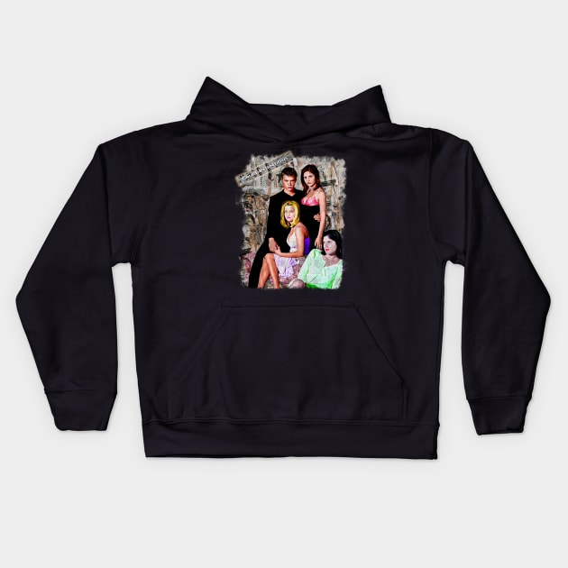 Cruel Intentions Collage Painting Kids Hoodie by Exploitation-Vocation